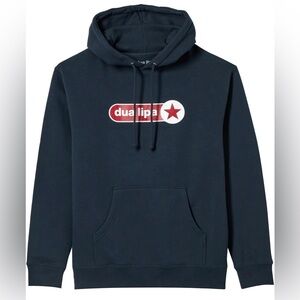 Dua Lipa Official Merch DL Logo Hoodie Navy Blue Medium